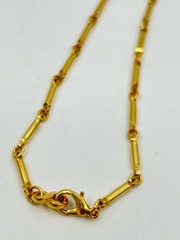 Craft by Gem-Craft VTG Lariat Necklace Gold Tone Bar Line 17in Faux Gemstones