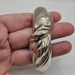 Vintage Clamp Cuff Bracelets Set Of 2 Gold And Silver Tone Costume Jewelry