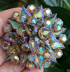 vintage aurora borealis Doomed brooch