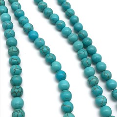 Blue Beaded Howlite Long Strand Chunky Tassel Ladies Statement Necklace 40″