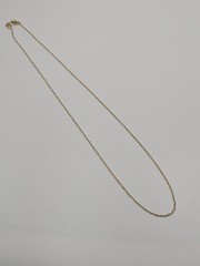 14k Yellow Gold 0.6 mm Twisted Chain Necklace. Adjustable Chain Necklace.