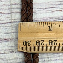 Vintage Abercrombie & Fitch A&F Logo Braided Brown Leather Button Y2K Bracelet