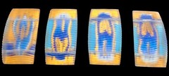 Vintage 1970s 80s Ribbed Colorful Mod Acrylic Pendants Necklace Parts Jewelry