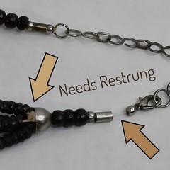 Wooden O-Ring Chunky Boho Necklace Organic Tribal Beads Needs Restrung Ethnic DM