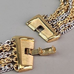 Vintage Trifari Chain Necklace 15 Layers Multi-Tone 26″