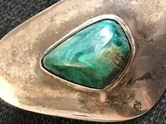 Vtg Modernist 935 Silver Eilat Stone Pin Pendant Bezalel Art Academy Jerusalem