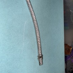 Sterling Silver Sparkling Hinge Chain Bracelet CZ925 needs REPAIR