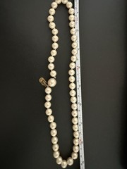 JKa Kohle Sterling Silver Pearl Necklace 18″ 925 JKa Köhle Silk Knotted