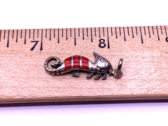 Vintage Sterling Silver Fire Opal Seahorse Pendant