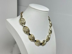 Unique Vintage Goldtone OVAL Link Choker 16-18″ Necklace