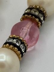 Vintage Monet faux pearl purple beaded necklace – 36” In Length