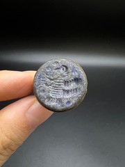 Rare Antique Lapis Lazuli Scorpion Intaglio Ring Size 7 Hand Carved Lapis