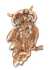 Vintage-style rhinestone owl brooch 341N