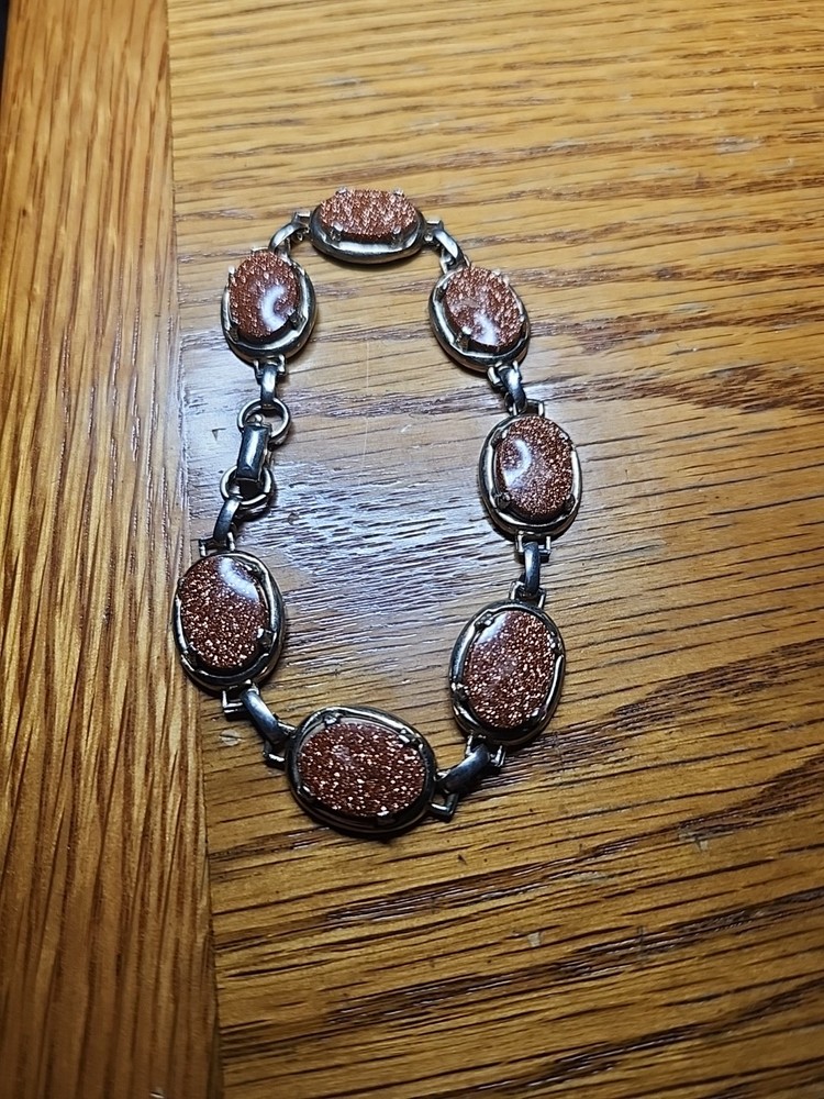 Vintage Gold Stone Bracelet 1950s-1970s