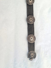 Circa 1800 Victorian Trombone Clasp Silver 7″ Antique Multi Chain Bracelet