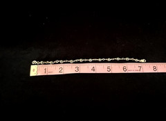Vintage Sterling Silver 925 5MM Gray HEMATITE BEAD Link Bracelet 7.25″ L – 8.4G