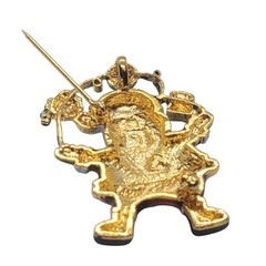 Santa Claus Enamel Gold-Tone Christmas Pin Brooch Pendant 2008 Festive Holiday