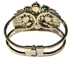 JULIANA Delizza & Elster Clear Rhinestone HUGE Clamper Bracelet Vintage-PRISTINE