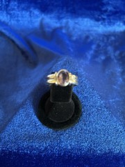 Vintage Sterling Silver Amethyst Wide Band Ring Size 7 3/4 13.4gms A Beauty!