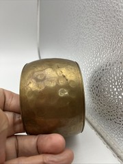 Vintage Hand Hammered Brass Bangle Chunky 2 Inches Wide-set Of 2
