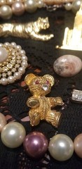 Vintage Jewelry Lot, Pearl Necklaces, Brooches, Slides, Ring, Earrings, 20 Items