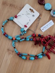 Southwest Jewelry Mixed Lot Costume Genuine Semi Precious Stone Faux Turquoise