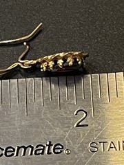 Vintage Red Tourmaline 14kt Earrings With French Wires And Hook 2.0 Grams Total