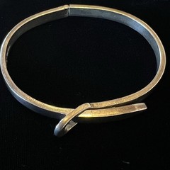 Vintage .925 Sterling Silver Buckle Hinged Bangle Bracelet 6.5” Mexico – Signed