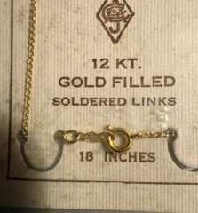 Vintage Yellow Gold Filled Chain USA Necklace GF 18” NOS soldered curb link