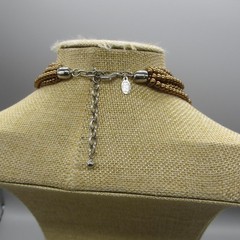 Joan Rivers Starlet Necklace Beaded Browns Flower Dangles Bold Statement