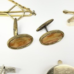 Vintage Mens Cufflinks Lot Tie Clip Money Clip Swank Kinney Art Deco Mid Century