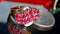 10k yellow gold ring 1.40ct natural, treated ruby size 8 vintage 4.27gr N3724