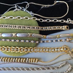 Lot Of 12 Vintage To Now Silver Gold Tone Bracelets