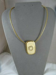 Birch Hill Pendant Crystal Embellished Enamel Gold Choker Necklace 21″ NWT