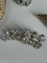 Vintage Brooch Lot Gold Tone Rhinestone Animals Heart Cameo Mixed Pins
