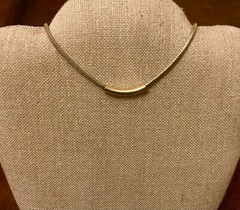 Vintage Sliding Bar Pendant Gold Tone Chain Necklace Mid Century Modern 17.25 in