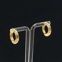 Hoop Earrings Gold Tone Huggie Pierced .75″
