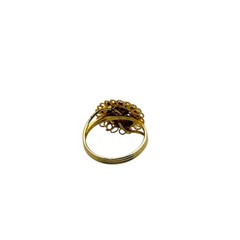 1.4g Antique Vintage Deco 18k Gold Filled Sterling Silver Filigree Ring S 4.25