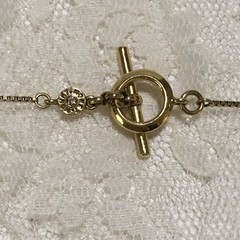 Vintage Monet Long Faux Pearl Station Bead Necklace Toggle Clasp Signed Layering
