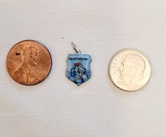 Weeki Wachee 1960s Vintage 925 Silver Enamel Shield Charm. West Germany