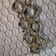 Yves Saint Laurent YSL Chain Necklace Gold Tone Chunky Vintage