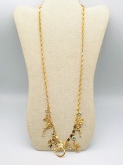 Vtg KIRKS FOLLY Baby Family Fairies Angels Love Charms Pendant Necklace As Is