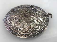 Antique Asian Thailand akha other Tribal Sterling Silver chest ornament plate