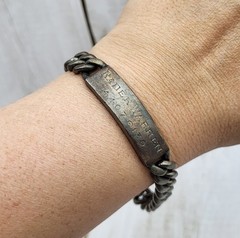 Vintage Napier 925 Sterling Silver ID Engraved Nameplate Curb Link Bracelet