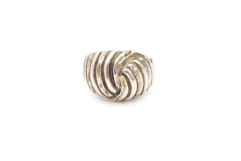 Vintage Sterling Silver 925 Ring Size 6.75 Textured K7