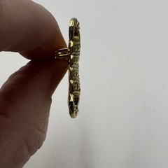 1928 Gold Tone Filigree Rectangular Brooch Pin 1.25 in Vintage Marcasite Look