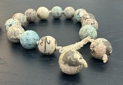 Two Vintage Viva Beads Boho Chunky Polymer Clay Handmade Bracelets