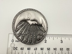 TONA PEWTER HALF MOON FACE BROOCH PIN K804A
