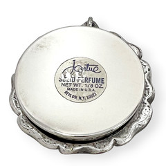 Vintage 1970s Revlon Jontue Solid Perfume Compact Flower Pendant Choker Necklace