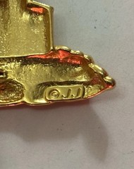 Vintage JJ Lighthouse Brooch Pin Gold Tone Nautical Coastal Ocean Jewelry 2”
